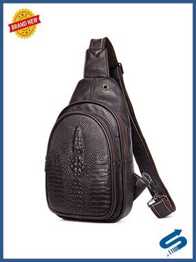 Crocodile Leather Sling Bag Crossbody Shoulder Bag Travel Everyday